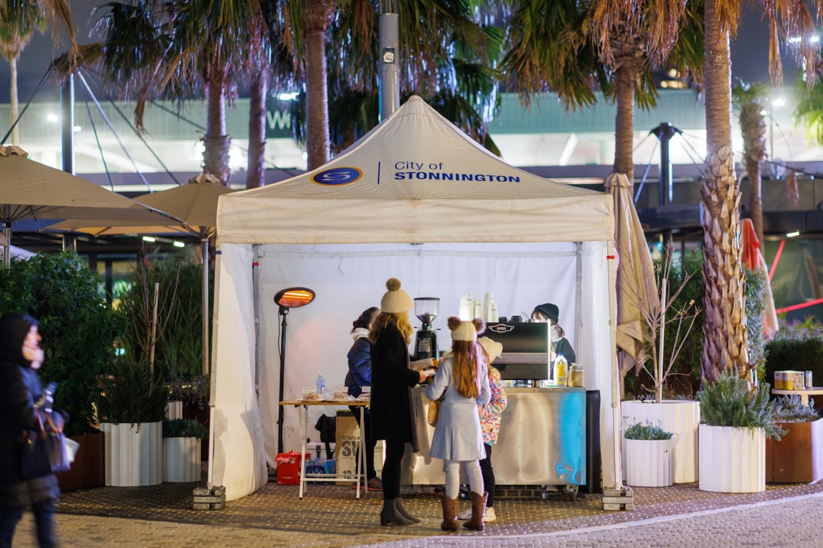 Pardon Coffee at Glow Winter Arts Festival 2022 at Prahran Square