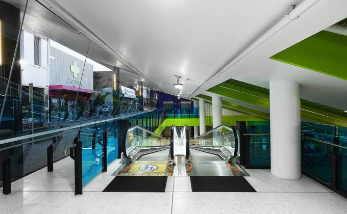 Escalators at Prahran Square Car Park
